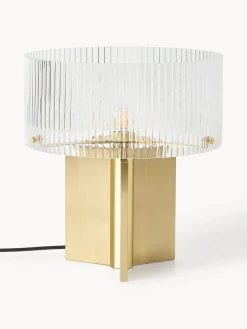 Lámpara de mesa de vidrio estriado Emmi