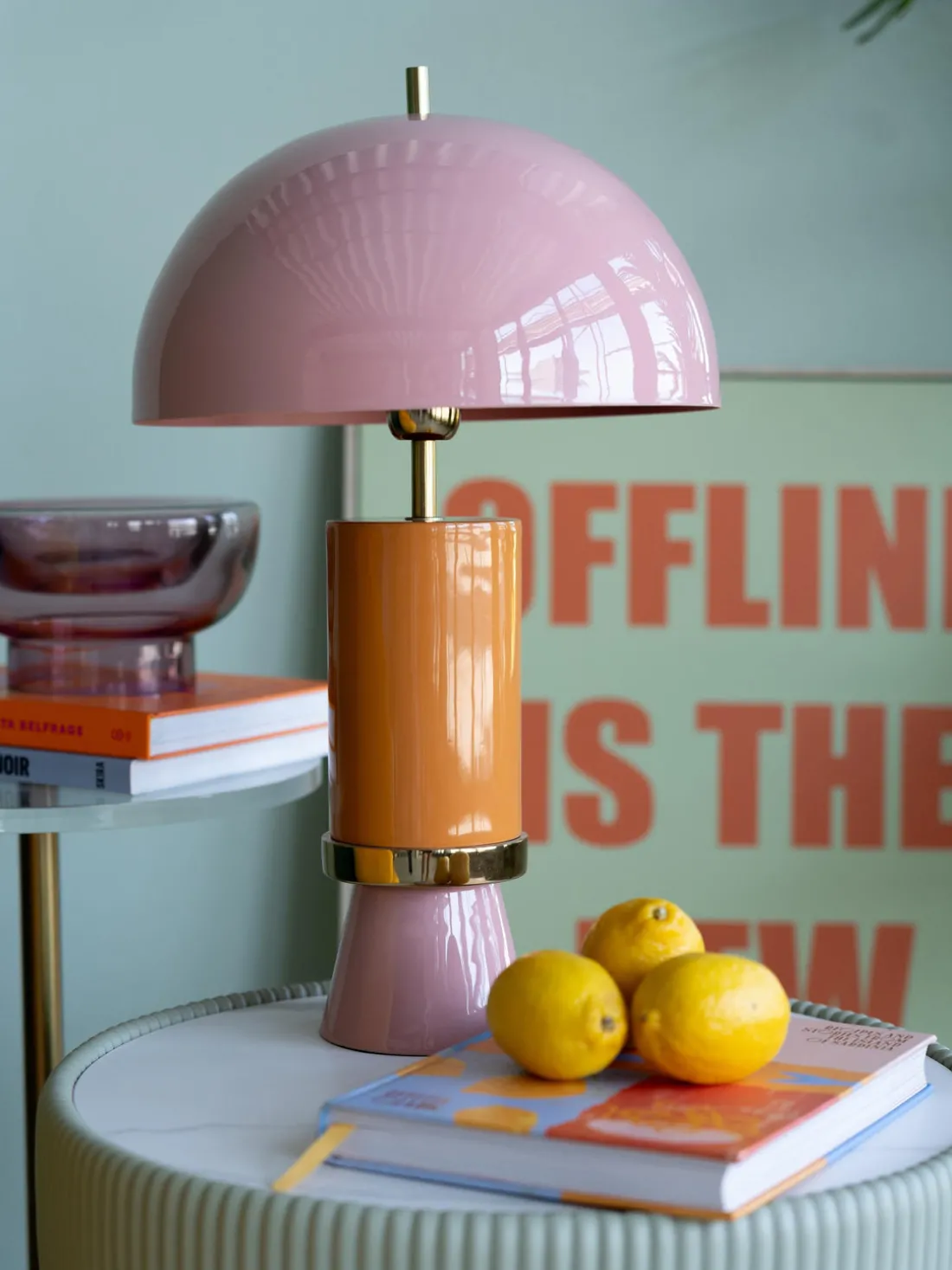 Lámpara de mesa grande artesanal Josy