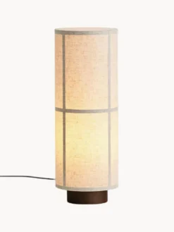 Lámpara de mesa grande artesanal de lino Hashira