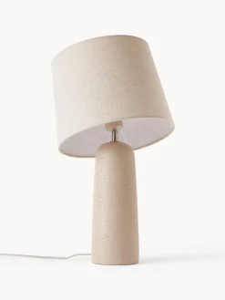 Lámpara de mesa grande con base de cemento Kaya