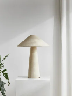 Lámpara de mesa grande de lino Ilena