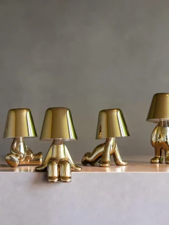 Lámpara de mesa LED pequeña regulable Golden Brothers Ron