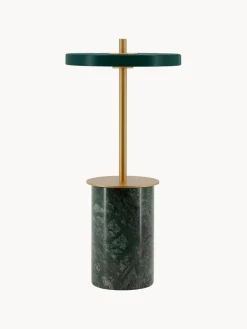 Lámpara de mesa LED pequeña regulable de mármol Asteria, portátil
