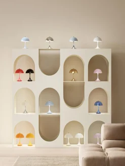 Lámpara de mesa LED regulable Panthella 160, diseño Verner Panton