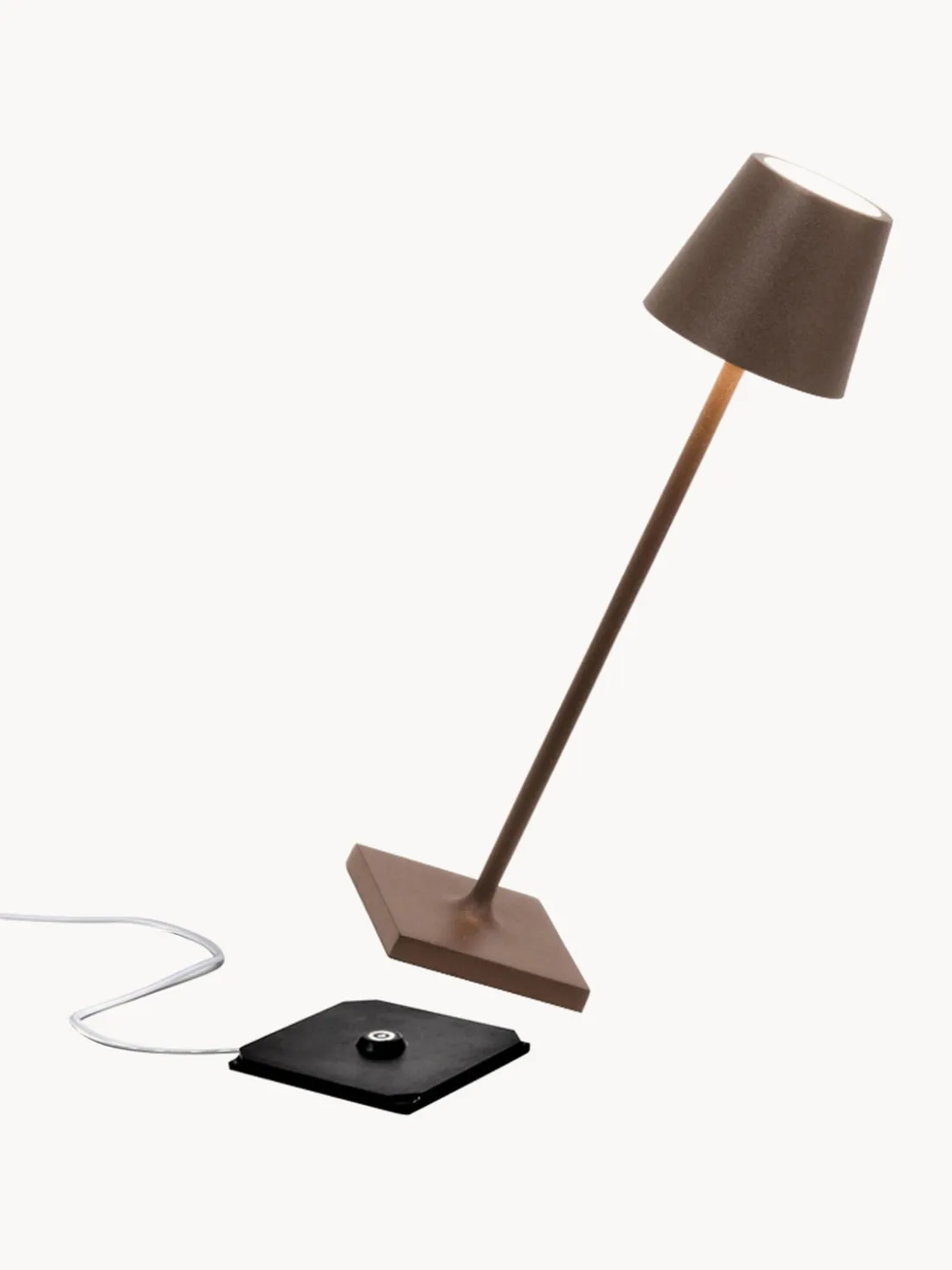 Lámpara de mesa LED regulable Poldina, portátil