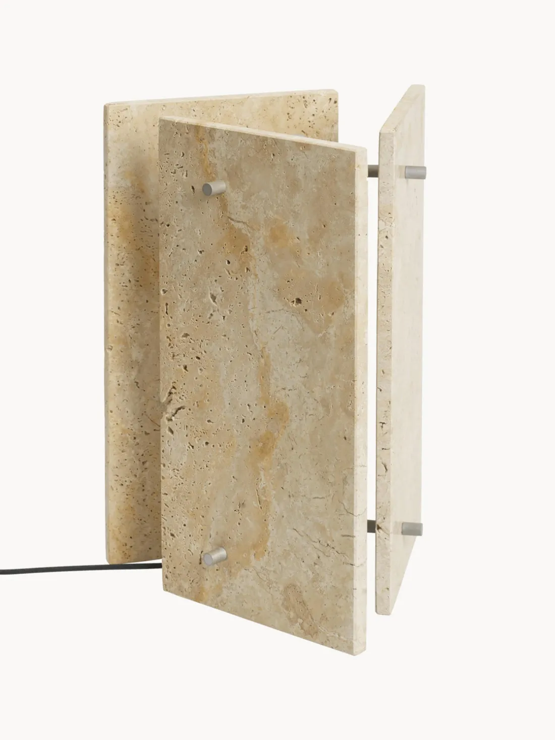 Lámpara de mesa LED regulable de travertino Oeste