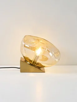 Lámpara de mesa pequeña de vidrio Amora