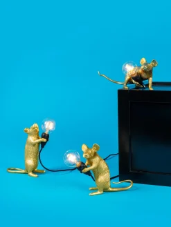 Lámpara de mesa pequeña LED Mouse, con puerto USB