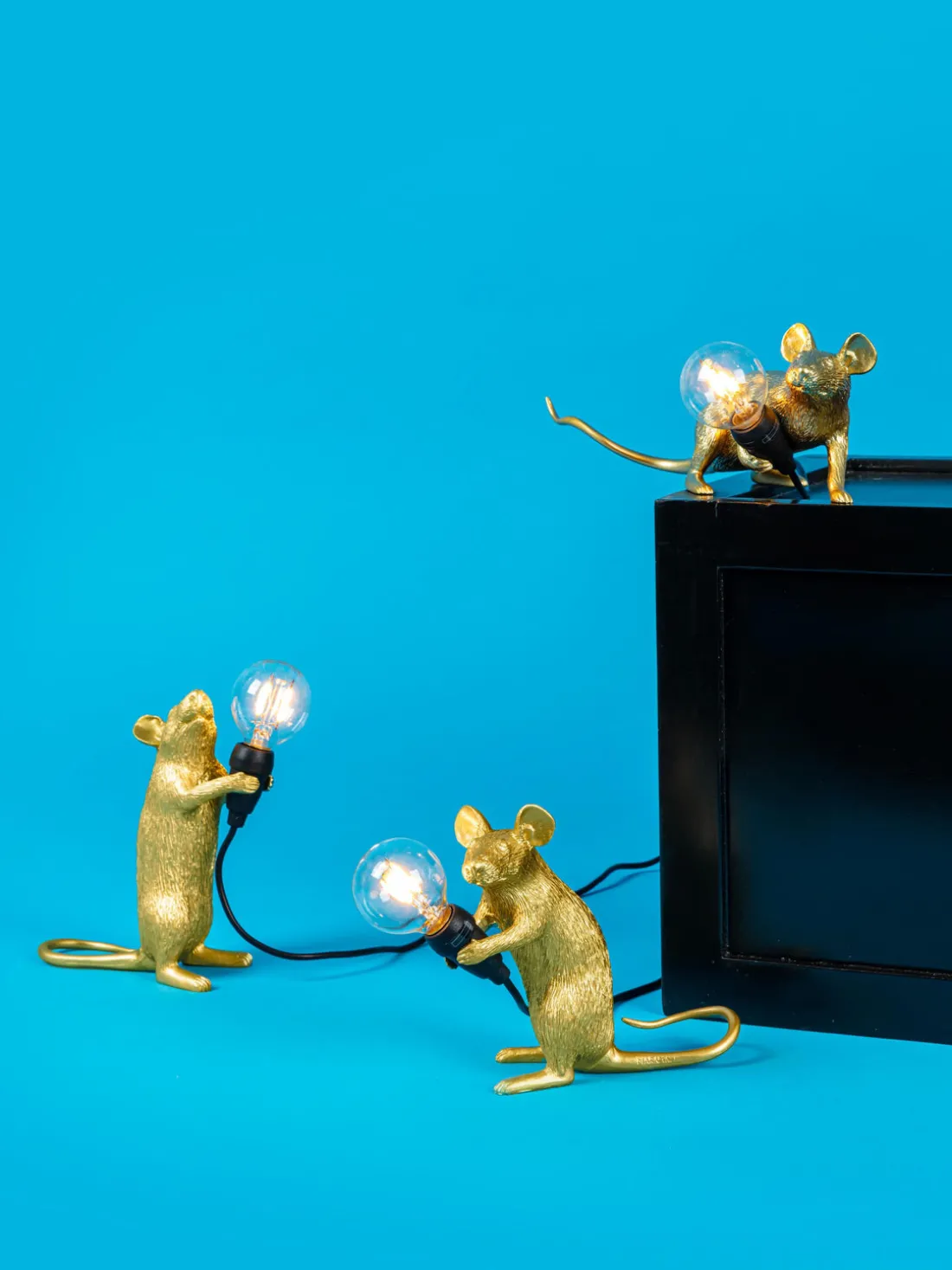 Lámpara de mesa pequeña LED Mouse, con puerto USB