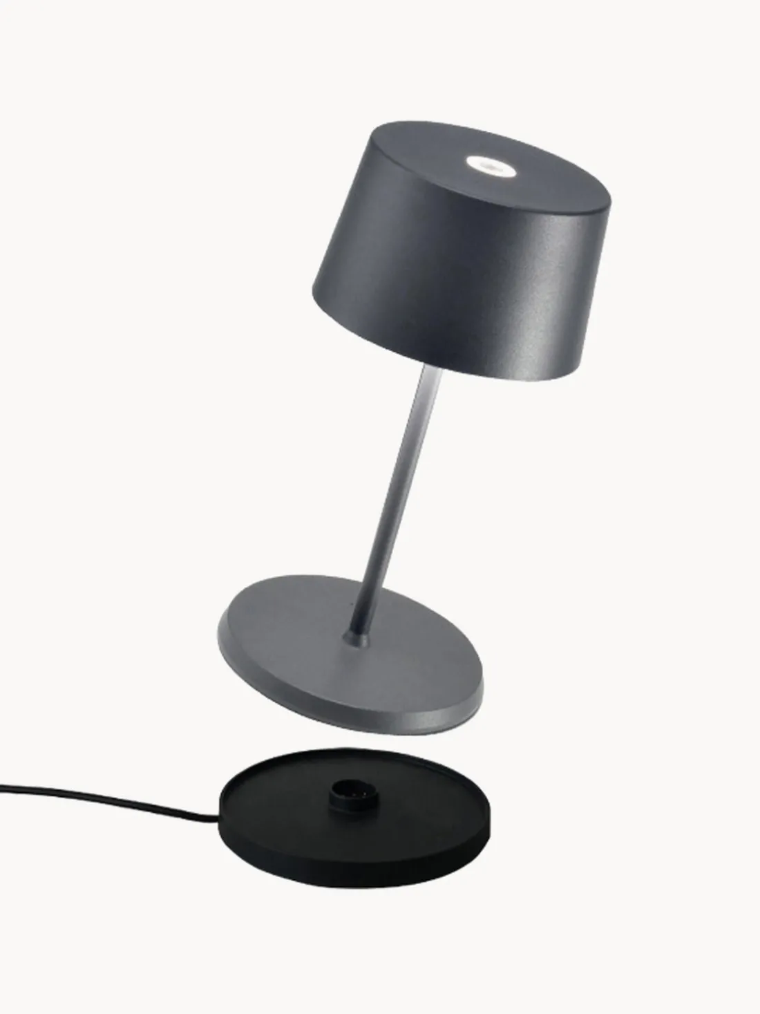 Lámpara de mesa pequeña LED regulable Olivia Pro, portátil