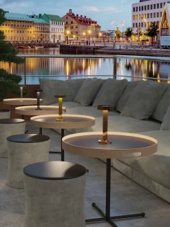 Lámpara de mesa pequeña para exterior LED regulable Boro, portátil