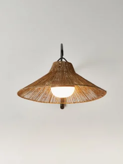 Lámpara de pie artesanal regulable LED Niza, con mando a distancia