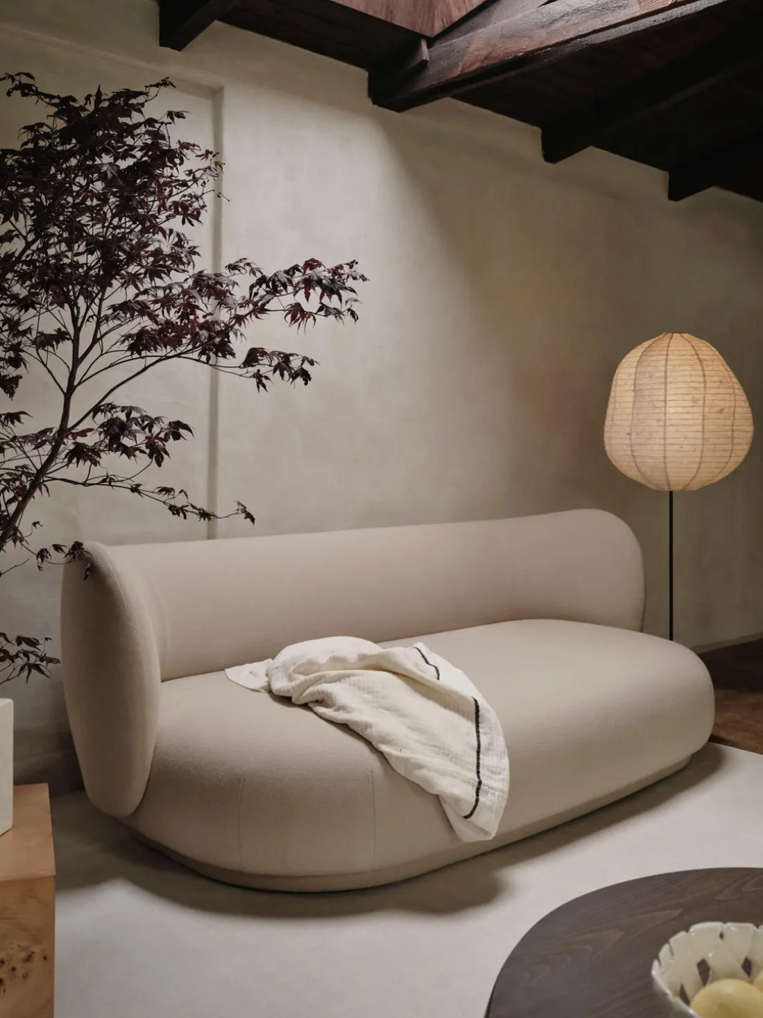 Lámpara de pie de papel washi Kurbis