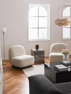 Lámpara de pie de vidrio opalino Minna