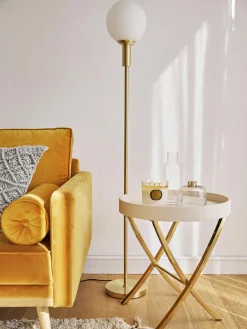 Lámpara de pie de vidrio opalino Minna