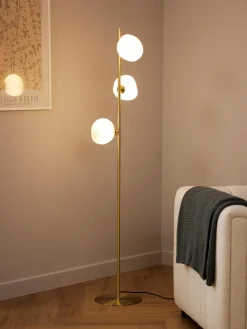 Lámpara de pie de vidrio opalino Josie