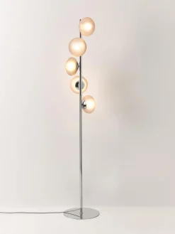 Lámpara de pie de vidrio opalino Rosia