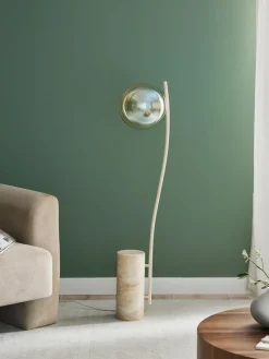 Lámpara de pie pequeña de travertino Cora