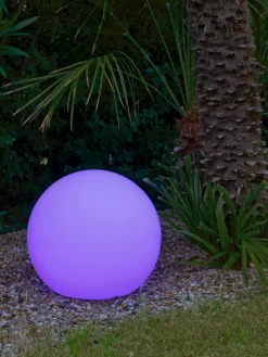 Lámpara de suelo solar LED para exterior regulable Buly, con cambio de color y mando a distancia