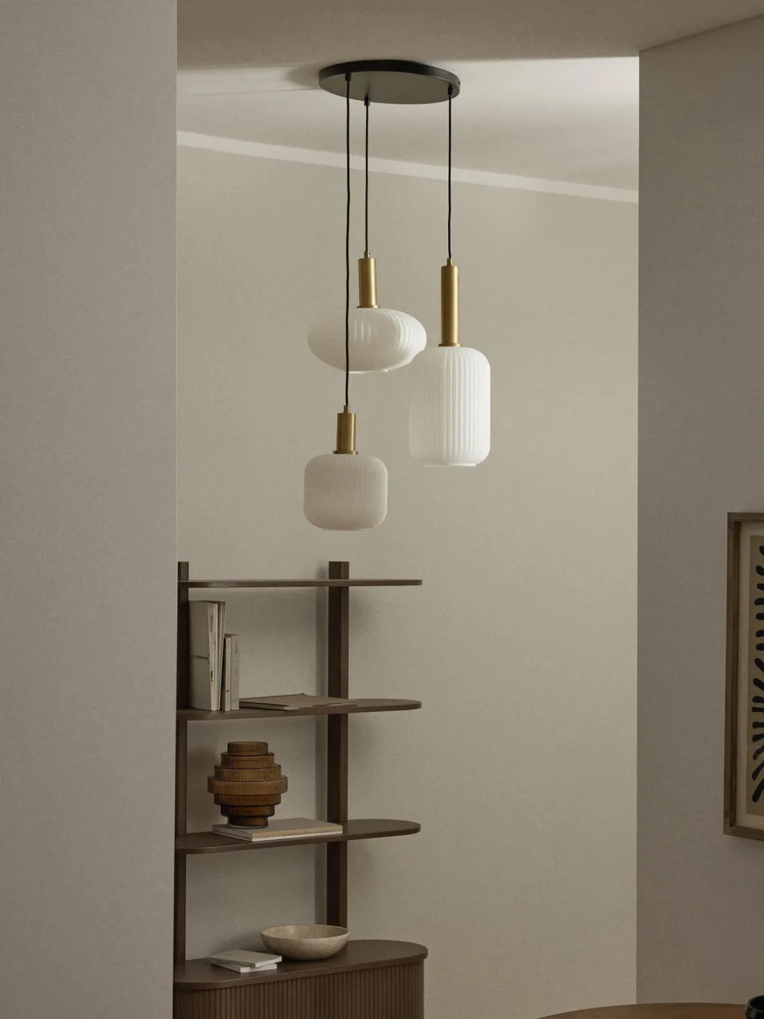 Lámpara de techo cluster de vidrio opalino Candela