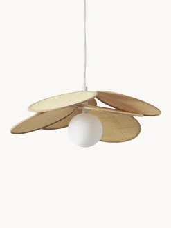 Lámpara de techo con adornos de fibras naturales Milani