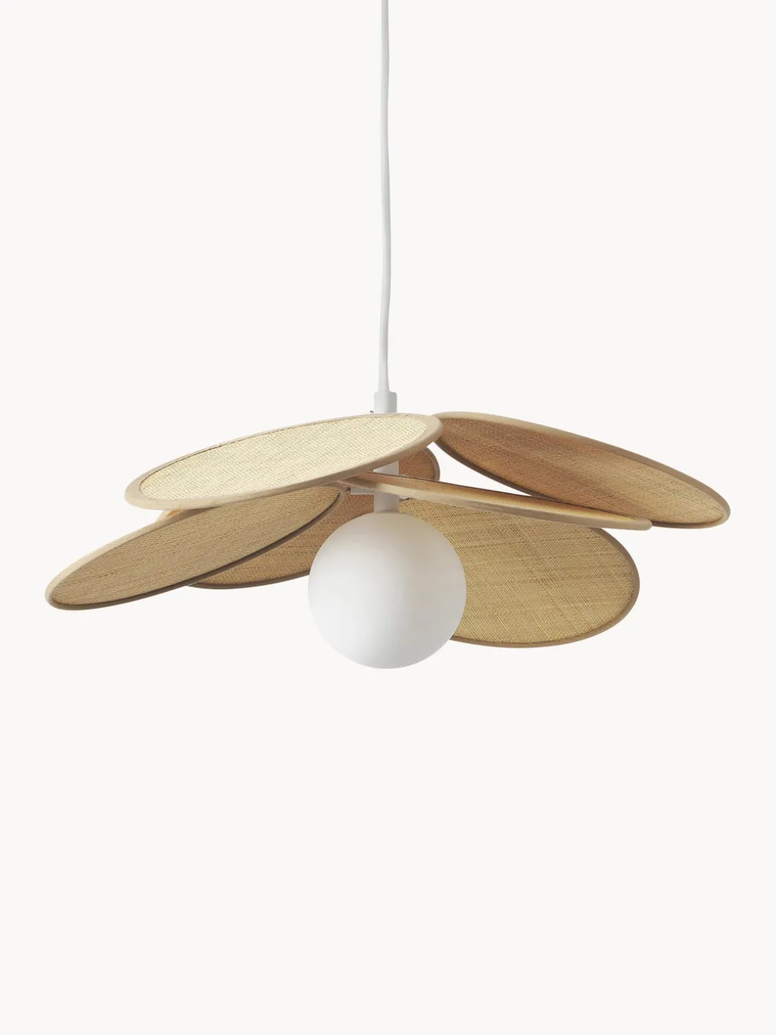 Lámpara de techo con adornos de fibras naturales Milani