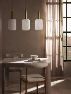 Lámpara de techo de vidrio opalino Candela