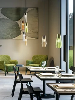 Lámpara de techo de vidrio tintado soplado Clio