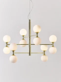 Lámpara de techo grande de vidrio opalino Grover