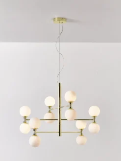 Lámpara de techo grande de vidrio opalino Grover