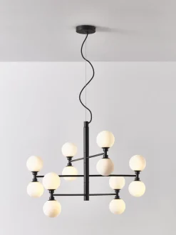 Lámpara de techo grande de vidrio opalino Grover