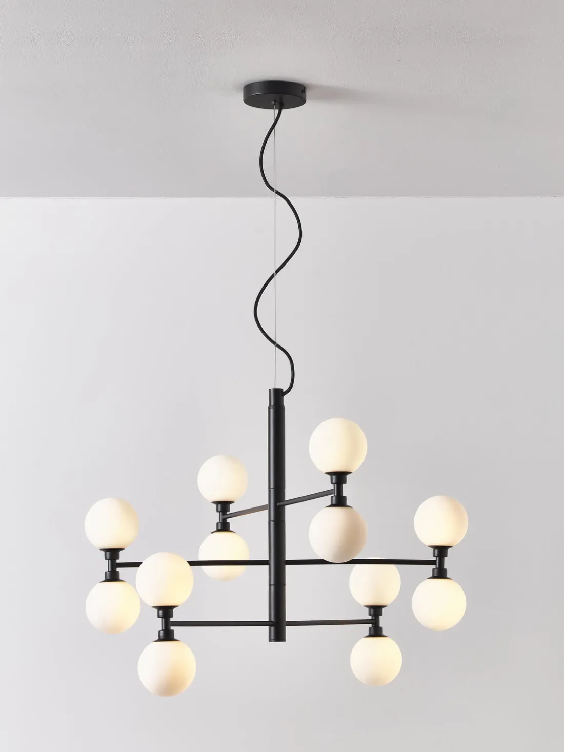 Lámpara de techo grande de vidrio opalino Grover