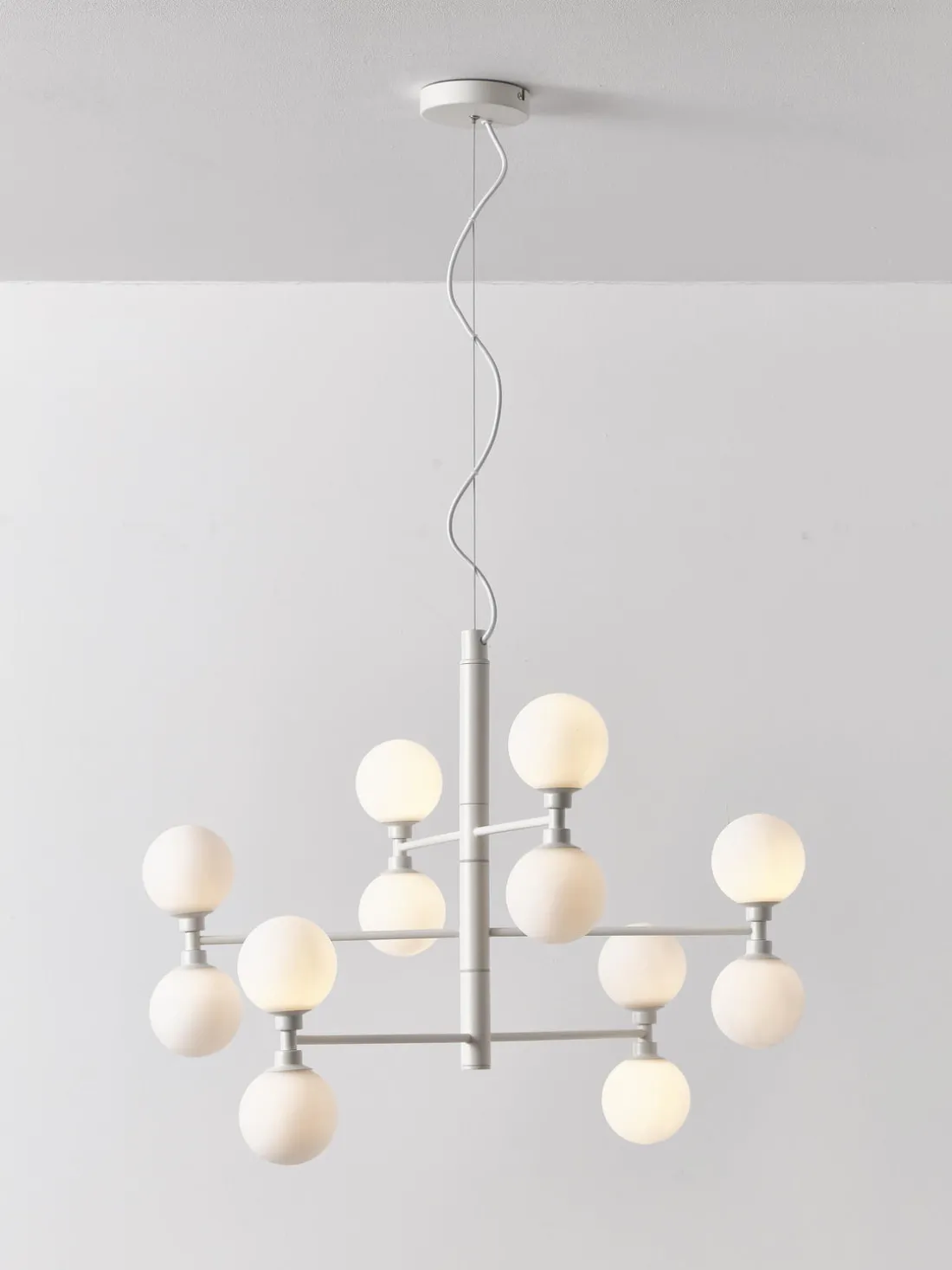 Lámpara de techo grande de vidrio opalino Grover