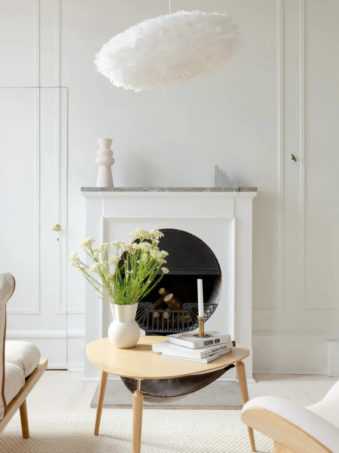 Lámpara de techo grande de plumas Eos Esther, tamaños diferentes