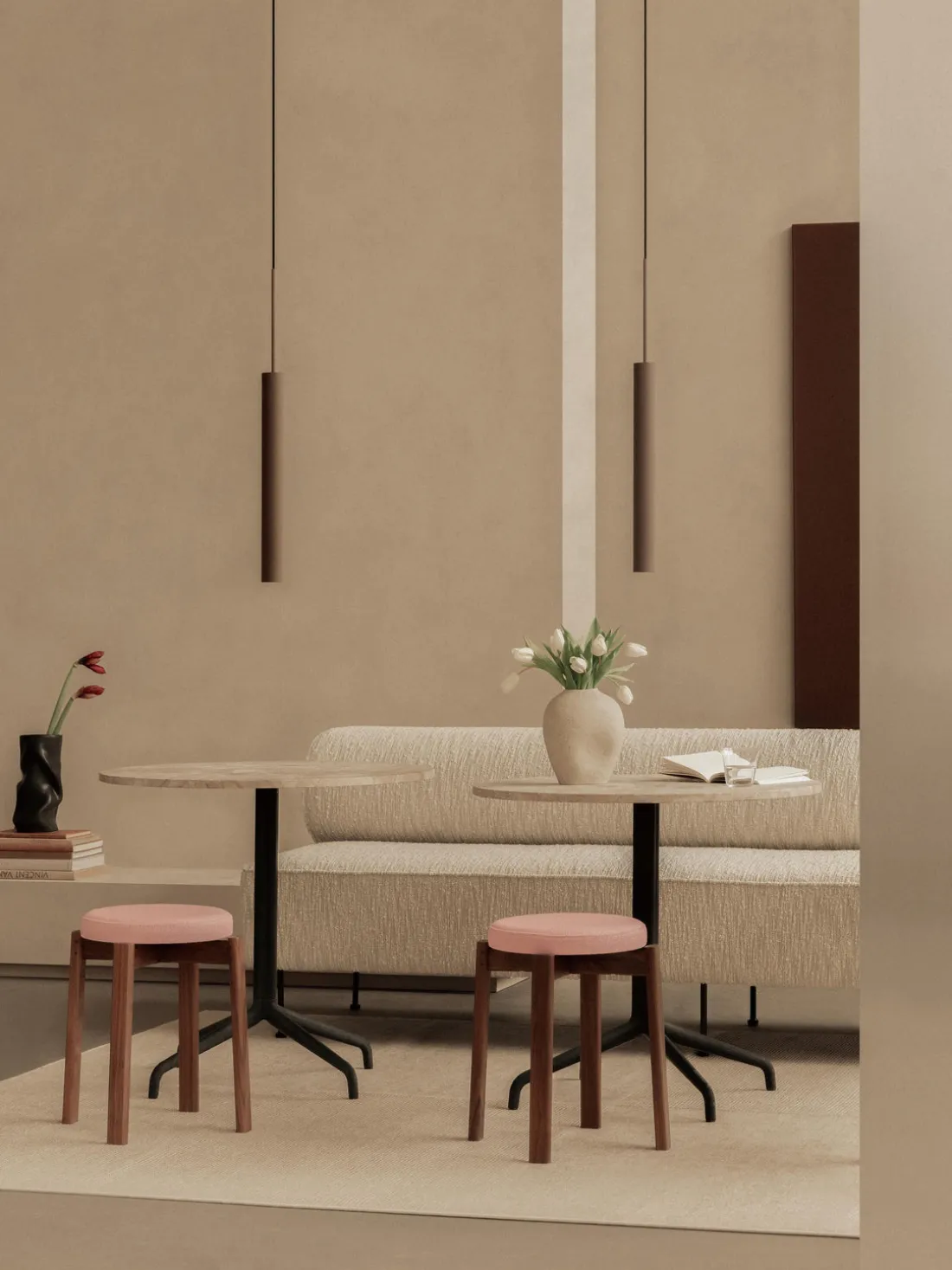 Lámpara de techo pequeña con superficie acanalada Tubulaire, 48 cm