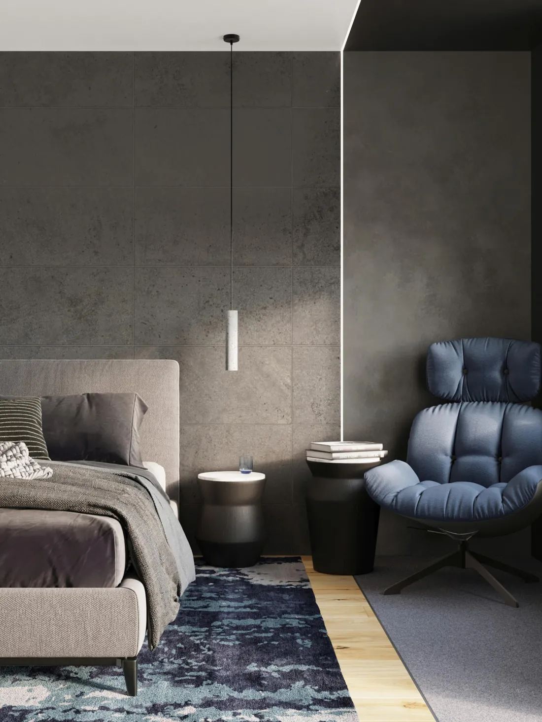 Lámpara de techo pequeña de cemento Fadre