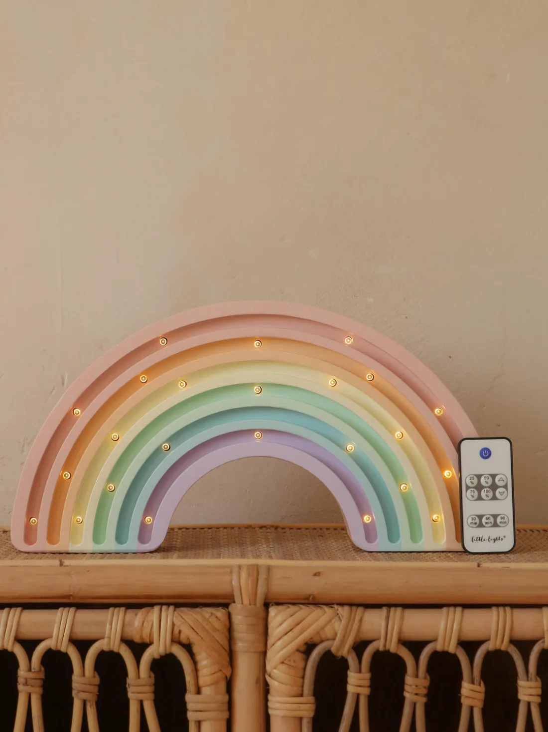 Lámpara infantil LED artesanal regulable Rainbow, con función de temporizador