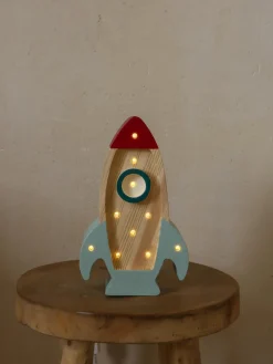 Lámpara infantil LED artesanal regulable Rocket Mini, con función de temporizador y control a mando