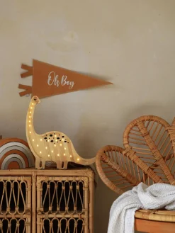 Lámpara infantil LED artesanal regulable Diplodocus, con función de temporizador