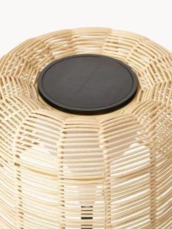 Lámpara LED solar para interior/exterior con pantalla de ratán Kyra