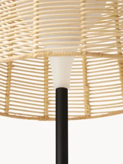 Lámpara LED solar para interior/exterior con pantalla de ratán Kyra