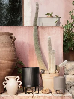 Maceta con superficie estriada Bau, 38 cm