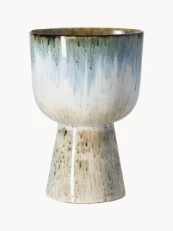 Macetero artesanal con esmalte reactivo Retro