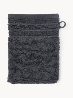 Manoplas de baño con borde a rayas Luxe, 2 uds.