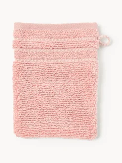 Manoplas de baño con borde a rayas Luxe, 2 uds.