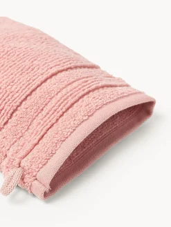 Manoplas de baño con borde a rayas Luxe, 2 uds.