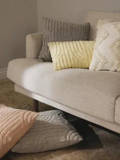 Manta de lana de punto grueso artesanal con flecos Belen