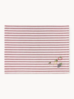 Manteles individuales a rayas con bordados Melony, 2 uds.