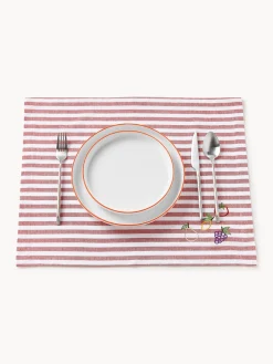 Manteles individuales a rayas con bordados Melony, 2 uds.