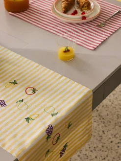 Manteles individuales a rayas con bordados Melony, 2 uds.